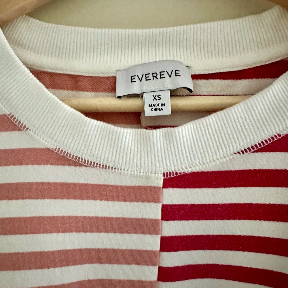 Evereve Red and Pink Striped Sweatshirt - Picture 3 of 8